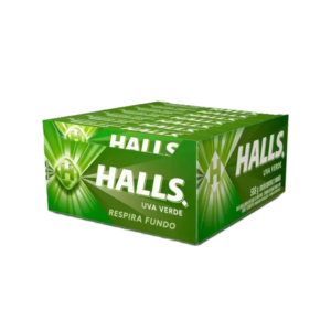 Bala Halls Uva Verde 28g - Embalagem com 21 unidades