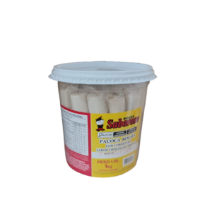 PAÇOCA ROLHA COM COBERTURA  CHOCOLATE BRANCO 50 Uni. Saboroso