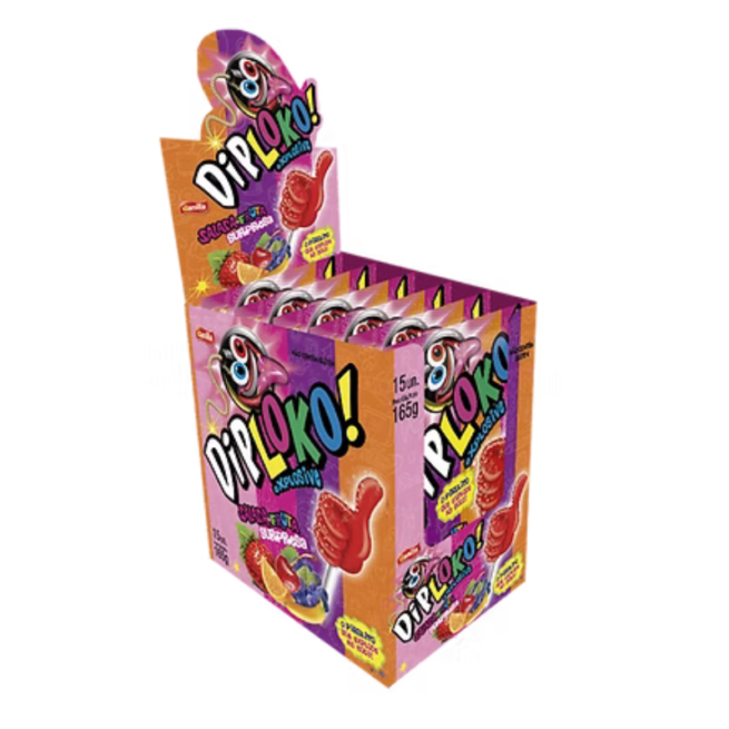 Pirulito DipLoko Explosive salada de frutas - Danilla Foods